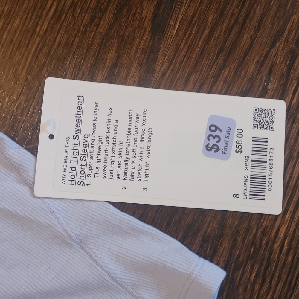 Lululemon Hold Tight Sweetheart Short-Sleeve Shirt Serene Blue NWT - Picture 4 of 6